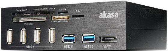 Produktbild Akasa AK-HC-05U3BK Internal 6-Port USB 3.0 Card Reader - schwarz (SATA, USB 2.0)