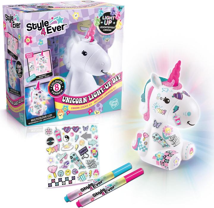 Produktbild Canal Toys - Style 4 ever OFG 293- DIY Einhorn LED Light Up, Dekorieren Sie Ihre Figur mit Marker un