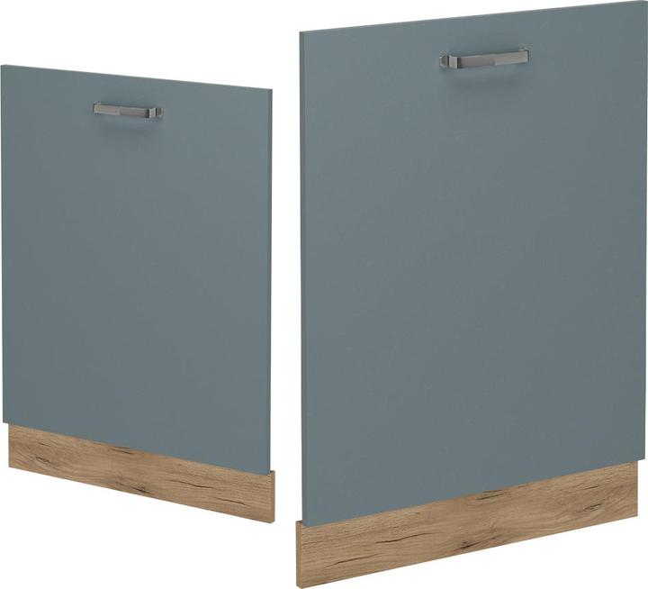 Produktbild Vicco Geschirrspülblende R-Line, Blau-Grau/Goldkraft Eiche, 60 cm, AP Anthrazit