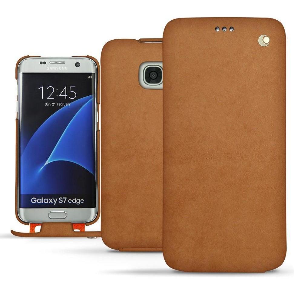 Thumbnail - Noreve Lederschutzhülle vertikal (Samsung Galaxy S7 Edge), Smartphone Hülle, Orange