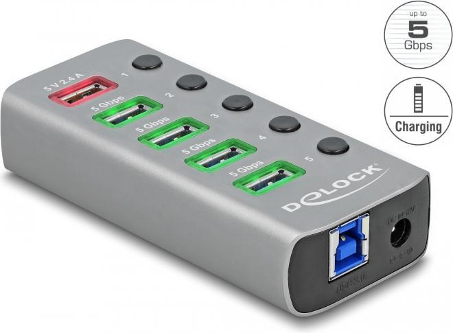 Produktbild Delock USB 3.2 Hub (USB-B, 5 Ports)
