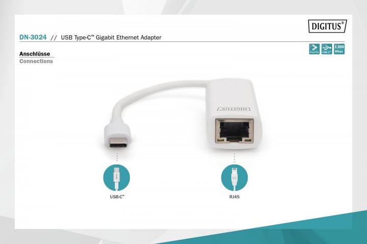 Produktbild Digitus DN-3024 (USB-C 3.0, RJ45 (1x))