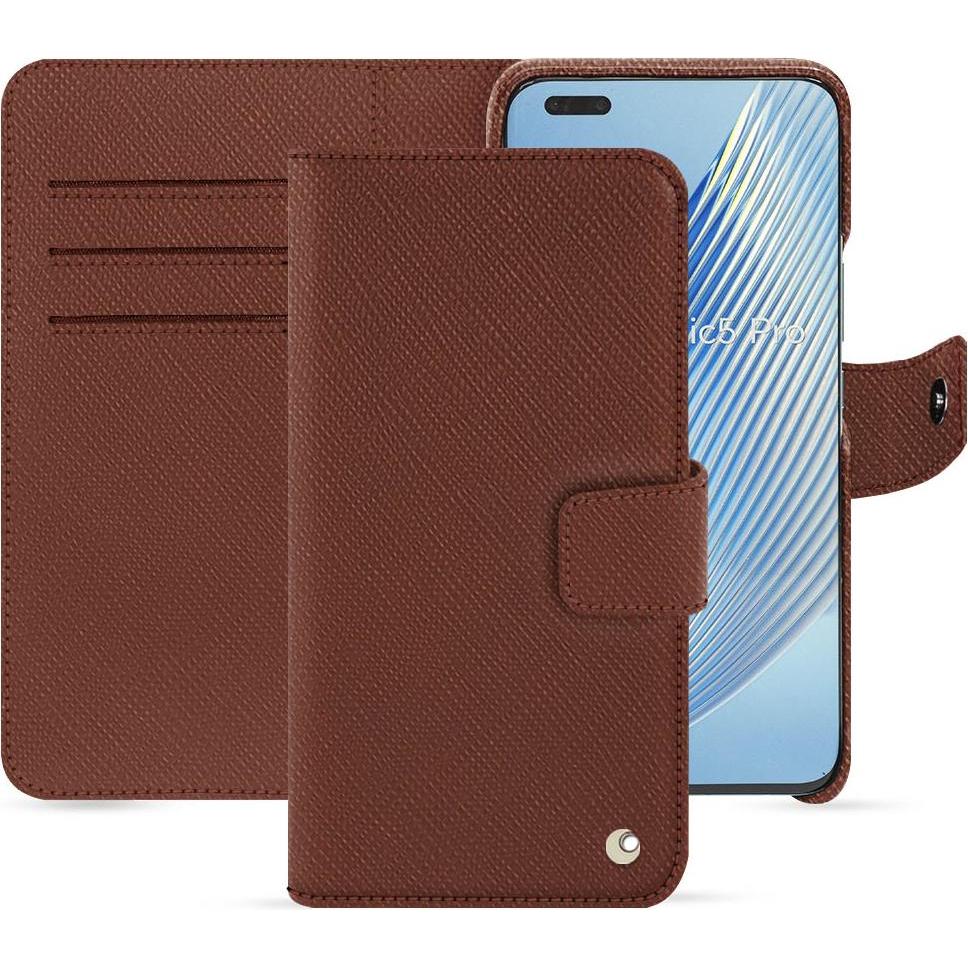 Noreve Lederschutzhülle Honor Magic5 Pro (Honor Magic5 Pro), Smartphone Hülle, Braun