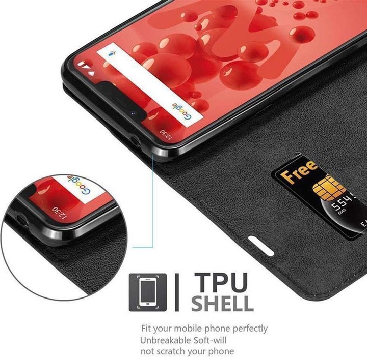 Actual product image Cadorabo Book Invisible Magnet Cover (Wiko View 2 Plus)