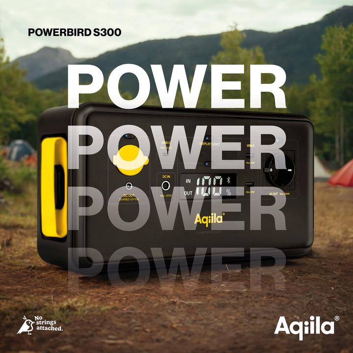 Produktbild Aqiila Powerbird S300 Powerstation LiFePO 4 Schwarz, Gelb (294 Wh, 8.40 kg)