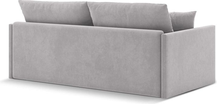 Actual product image Cosmopolitan Design Velvet Sofa With Bed Function, "Shannon", 3 Seats, Light Grey, 209x94x87 Made in Europe (3-seater)