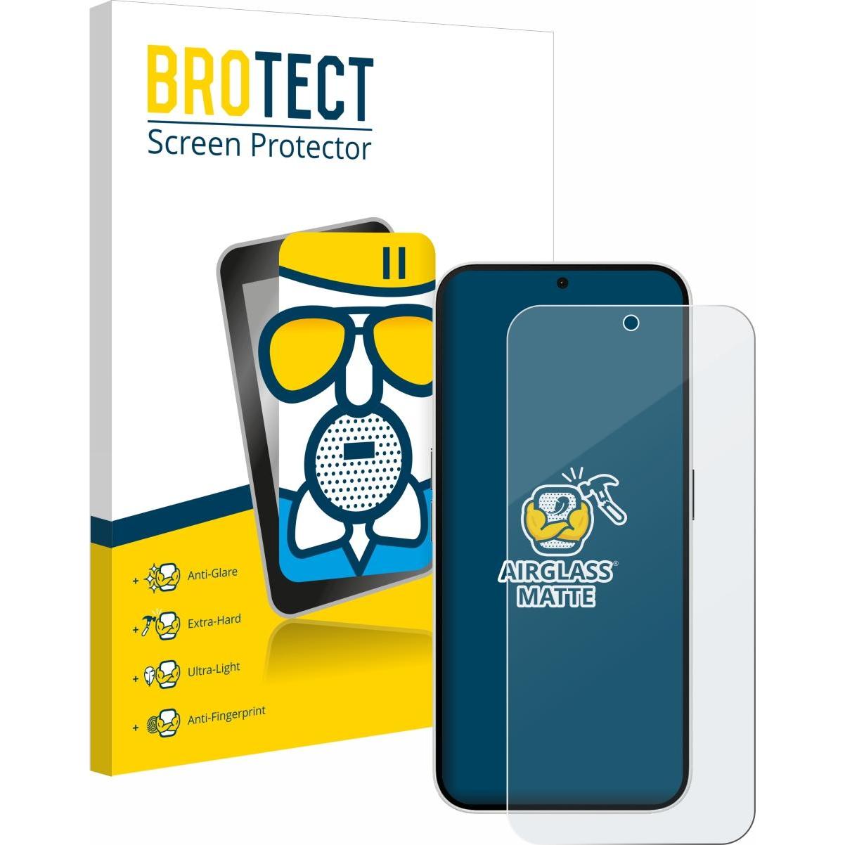 BROTECT AirGlass Panzerglasfolie Matt (1 Stück, Nothing Phone (2a)), Smartphone Schutzfolie, Grau