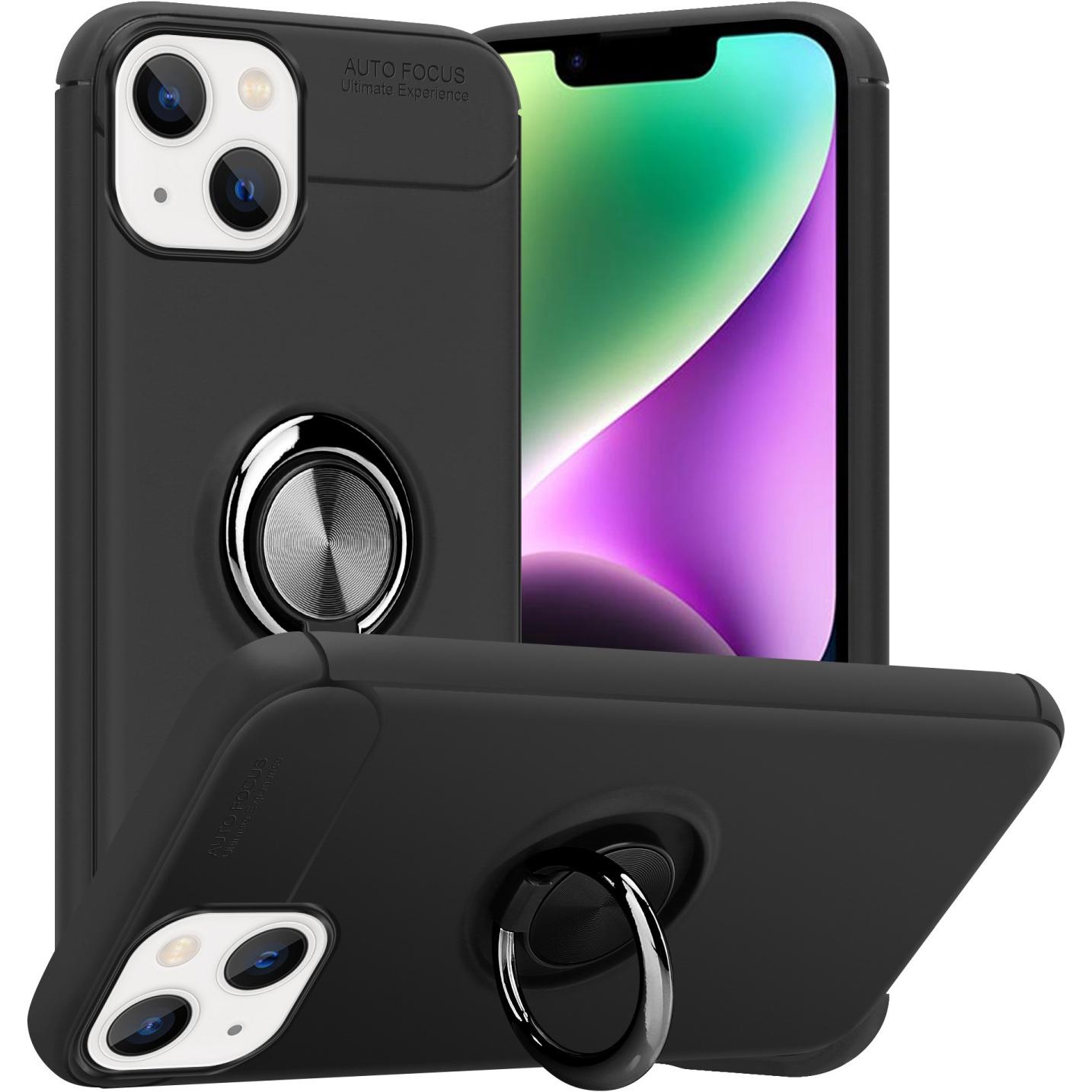 Cadorabo Hülle für Apple iPhone 14 im TPU Auto Fokus Style (Apple iPhone 14), Smartphone Hülle, Schwarz