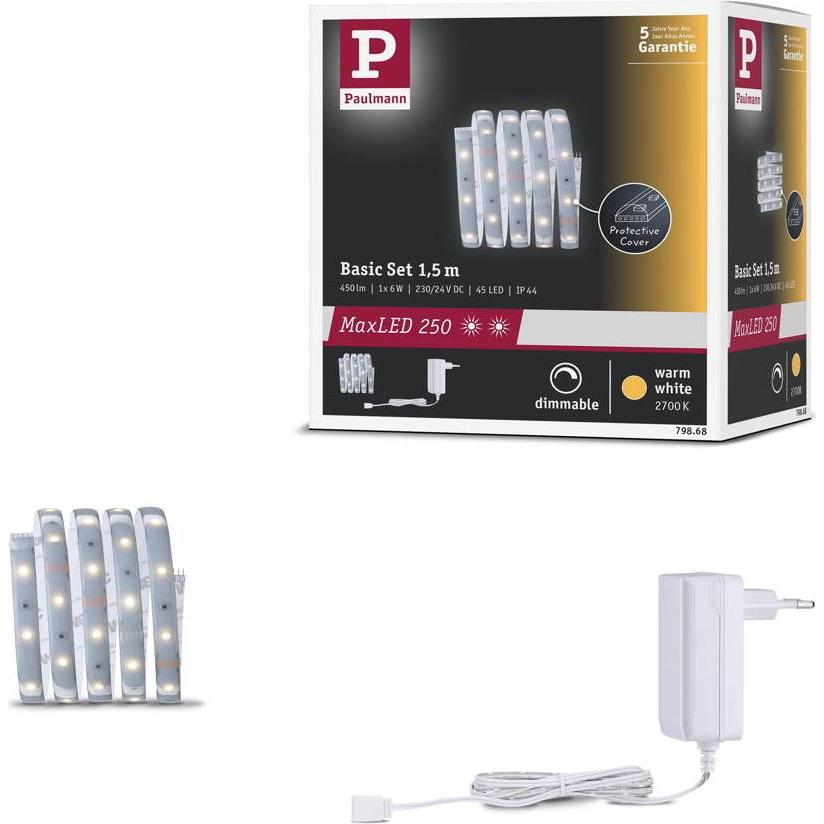 Thumbnail - Paulmann, LED Streifen, MaxLED 250 Stripe Set (Warmweiss, 150 cm, Indoor)