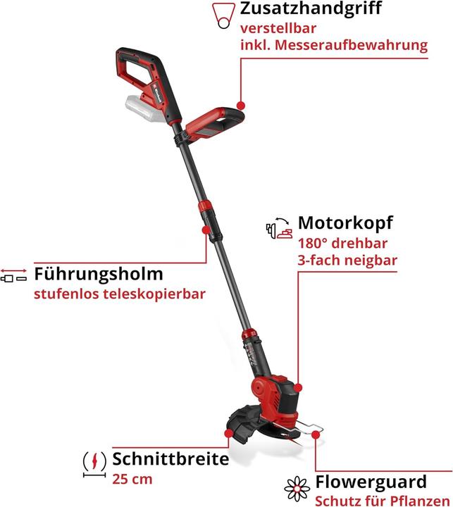 Image du produit Einhell GE-CT 18/25-1 Li-Solo (Couteaux en plastique, Fils coupe-herbe)