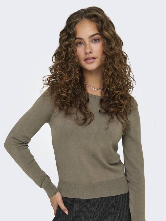 Produktbild Only Normal geschnitten Rundhals Gerippte Ärmelbündchen Pullover Strickpullover (L)