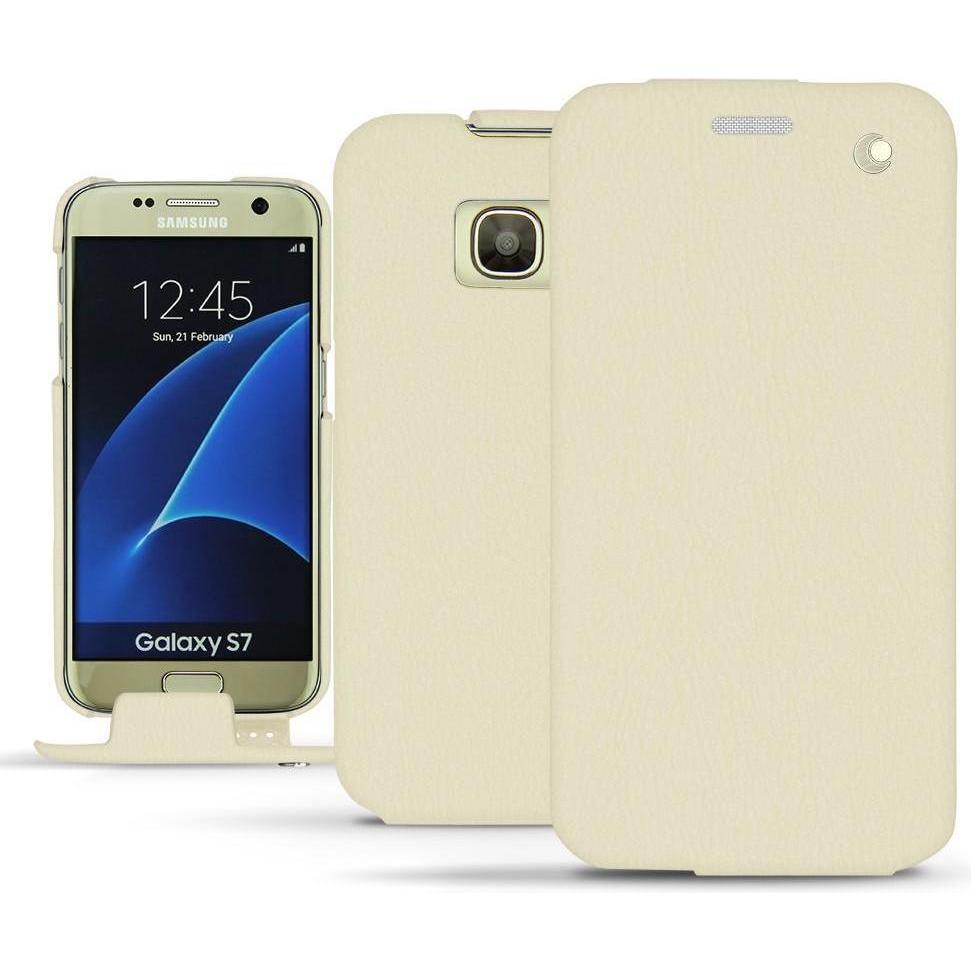 Noreve Lederschutzhülle vertikal (Samsung Galaxy S7), Smartphone Hülle, Weiss