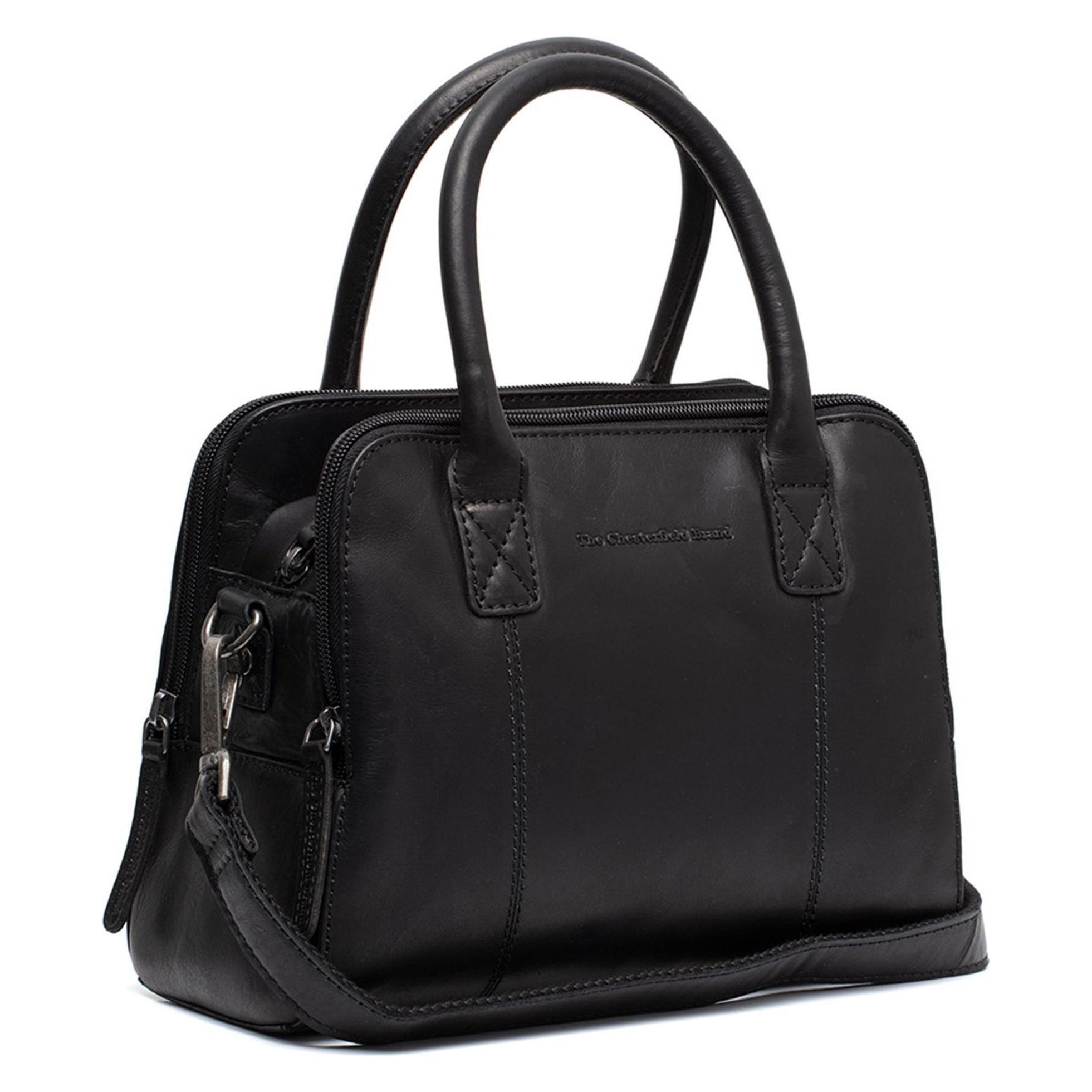 The Chesterfield Brand, Damen, Handtasche, Ezra Schultertasche Leder 25 Cm, Schwarz