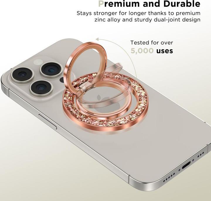 Productafbeelding Tech-Protect MMR200 magnetische houder / ring met MagSafe - roze met kristallen