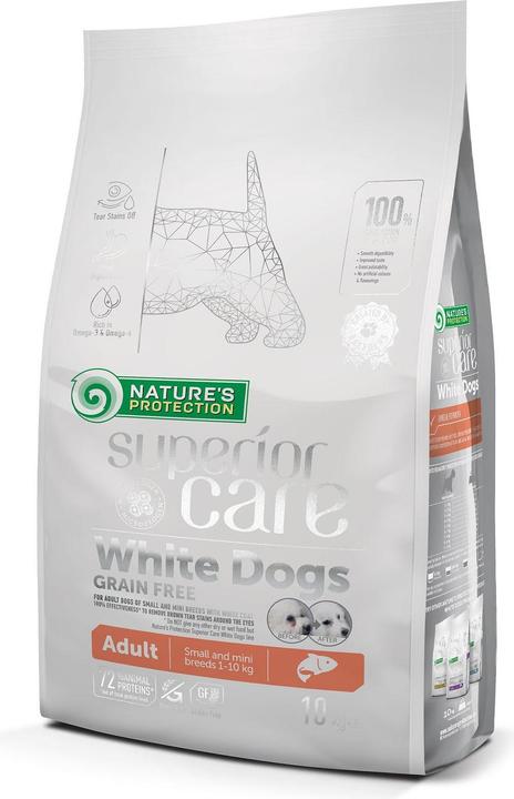 Actual product image Nature's Protection White dogs Grain-free Salmon Adults Small and Miniature Dogs, 10 kg (Adult, 1 pcs., 10000 g)
