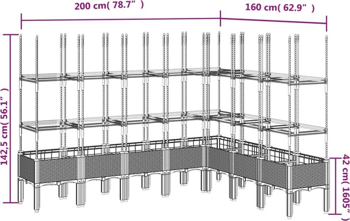 Produktbild VidaXL Pflanzkübel mit Rankgitter PP
