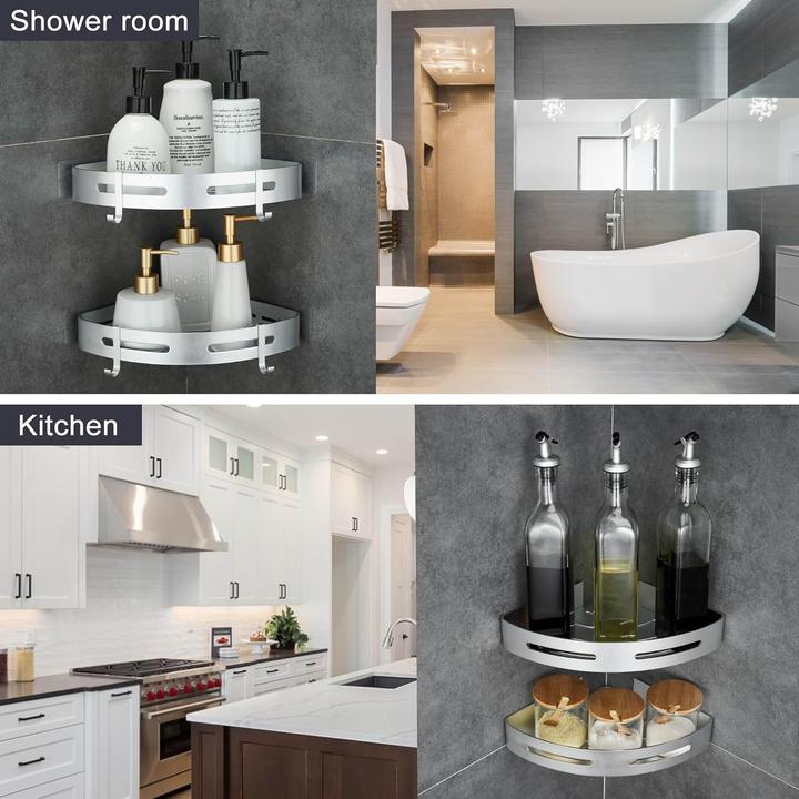 Actual product image Eck-Duschregal Set ohne Bohren (2 Stück)