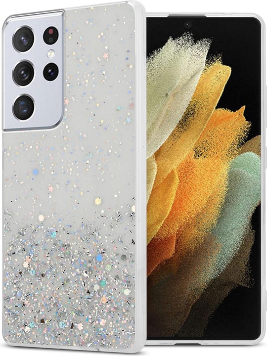 Actual product image Cadorabo TPU cover sparkling glitter (Samsung Galaxy S21 Ultra)