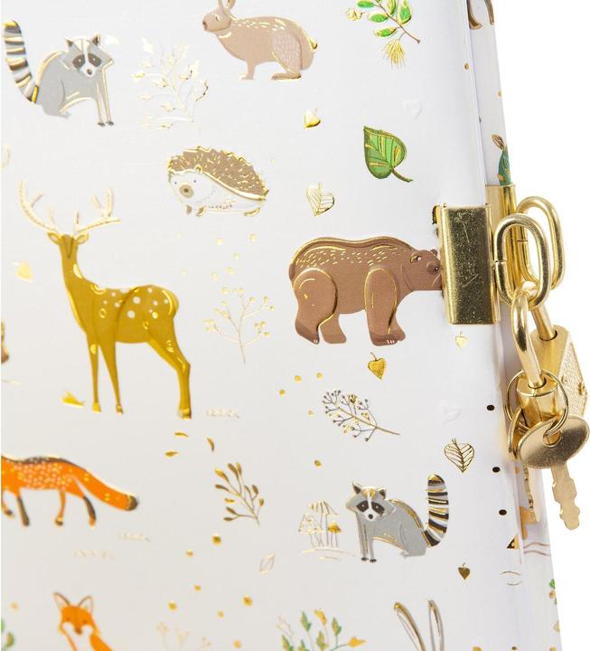 Produktbild Goldbuch Tagebuch mit Schloss Woodland white Turnowsky (16.5 x 16.5 cm, Blanko, Harter Einband)