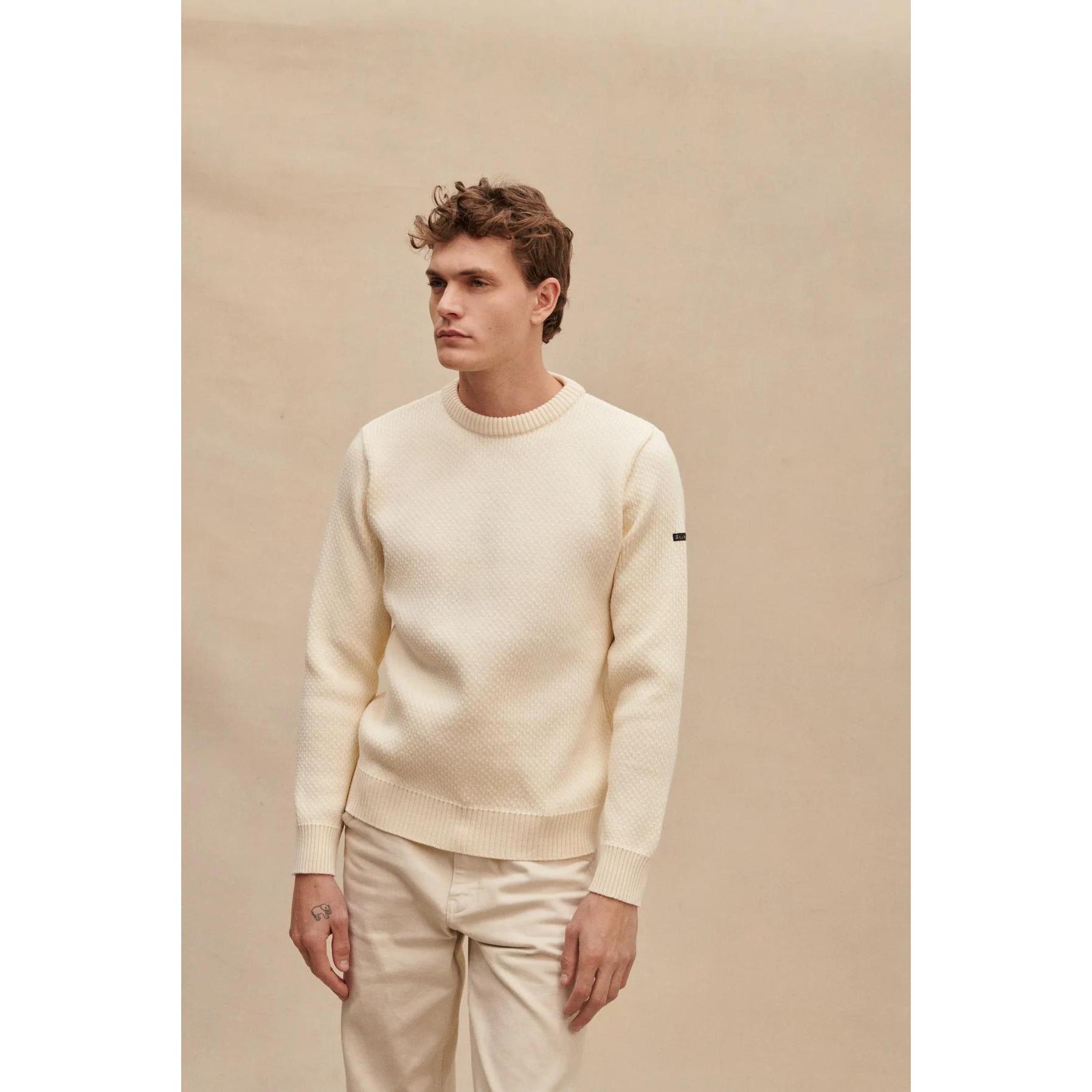 Thumbnail - Le Minor, Herren, Pullover, pullover mit rundhalsausschnitt norwegen le inor, Beige, (M)