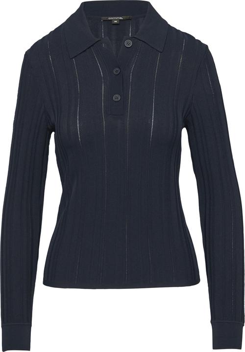 Produktbild Comma Strickpullover Gerippter Pullover mit Polokragen im Slim Fit (42)