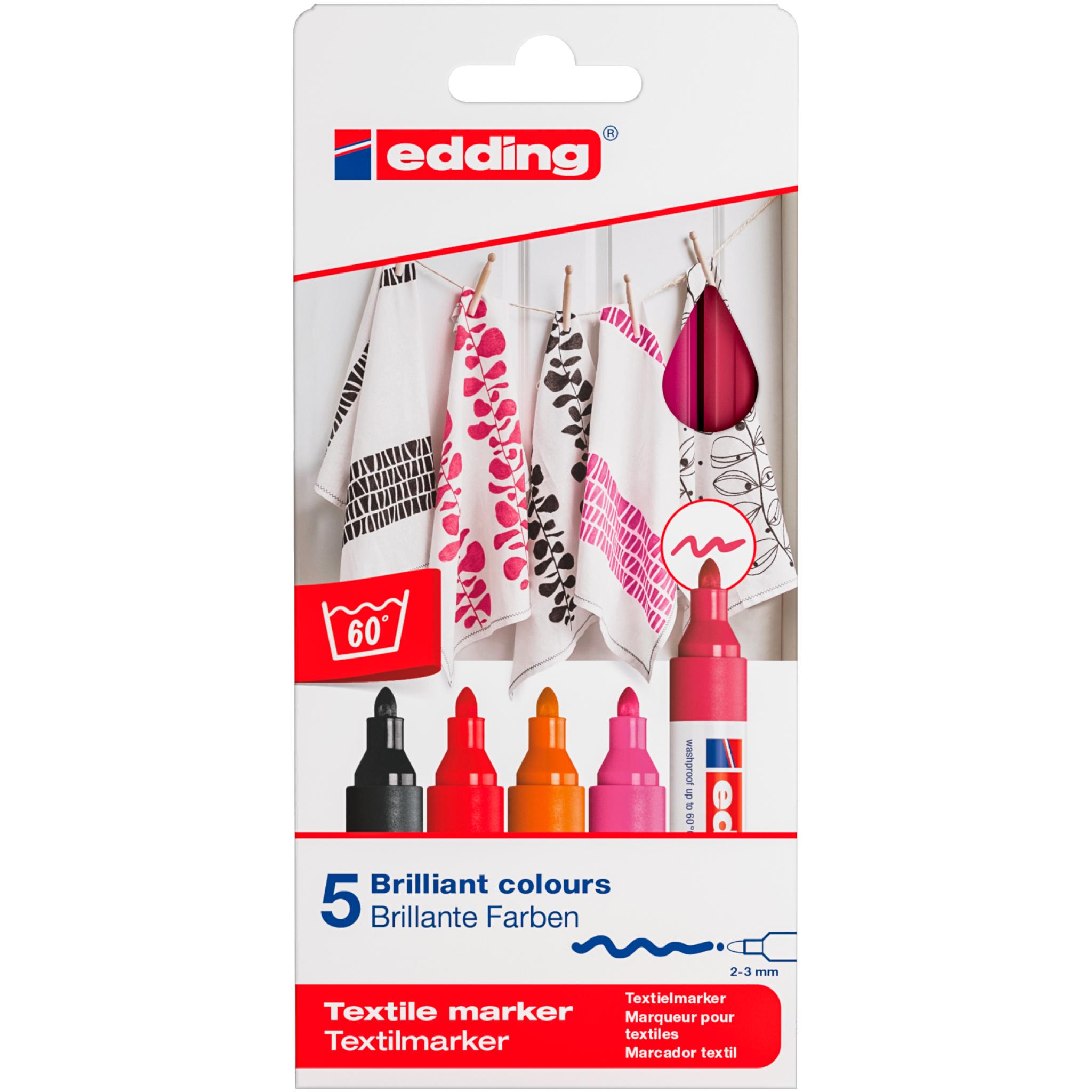 Edding, Marker, Textilmarker 4500 (Sortiert, 2 mm, 5 x)