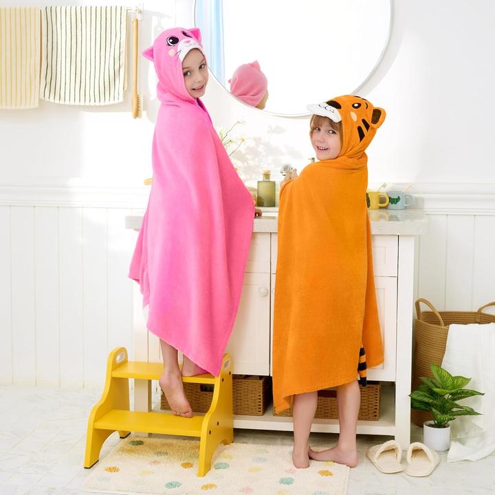 Actual product image Joiedomi Tiger-Badeponcho Kinder Kapuzenhandtuch (76x127 cm)