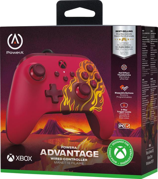 Produktbild PowerA Advantage Wired Red Blaze Controller (Rot (PC, Xbox One S, Xbox Series S, Xbox Series X)