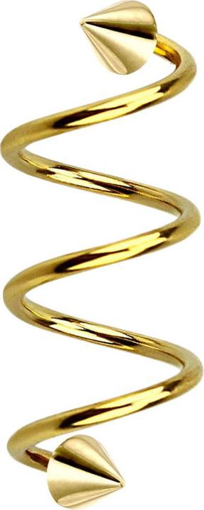Image du produit Star Piercing Micro Spirale dorée avec deux cônes (sans laiton, Acier chirurgical 316L)
