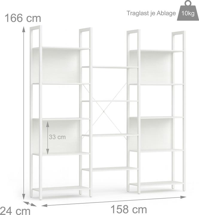 Produktbild Relaxdays Bücherregal (158 x 24 x 166 cm)