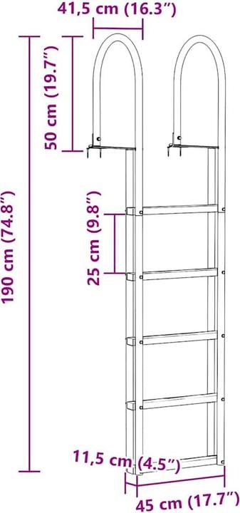 Actual product image vidaXL Dockleiter