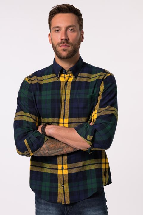 Produktbild JP1880 JP 1880 Karo-Flanellhemd, Langarm, Buttondown-Kragen, Modern Fit (3XL)