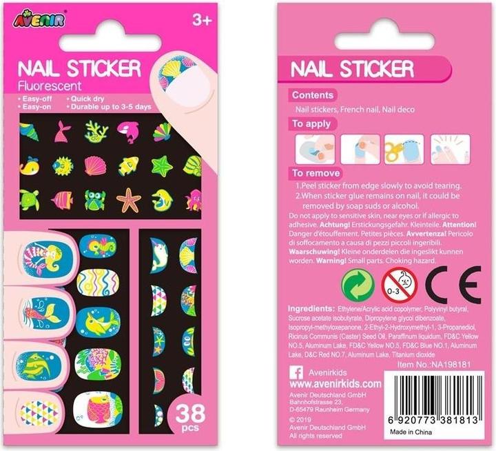 Avenir Fluo Nagelsticker - Unterwasser 38 Stk. (38 Sticker)