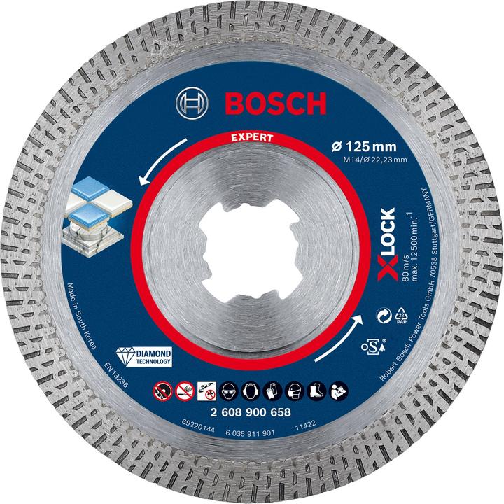Produktbild Bosch Professional Zubehör EXPERT HardCeramic X-LOCK Diamanttrennscheiben, 125 x 22.23 x 1.4 x 10 mm
