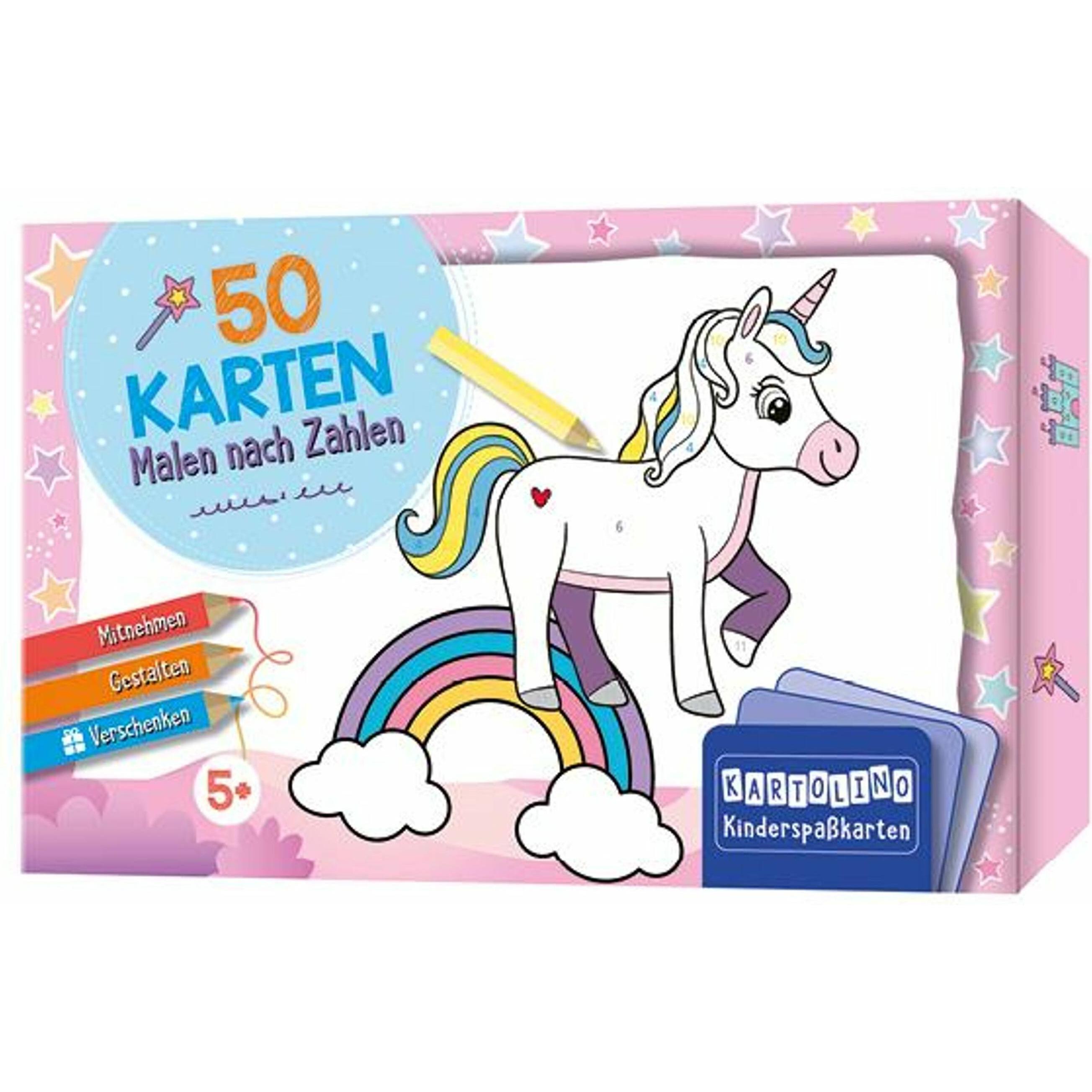 Compact 50 Karten Malen nach Zahlen - Regenbogenwelt