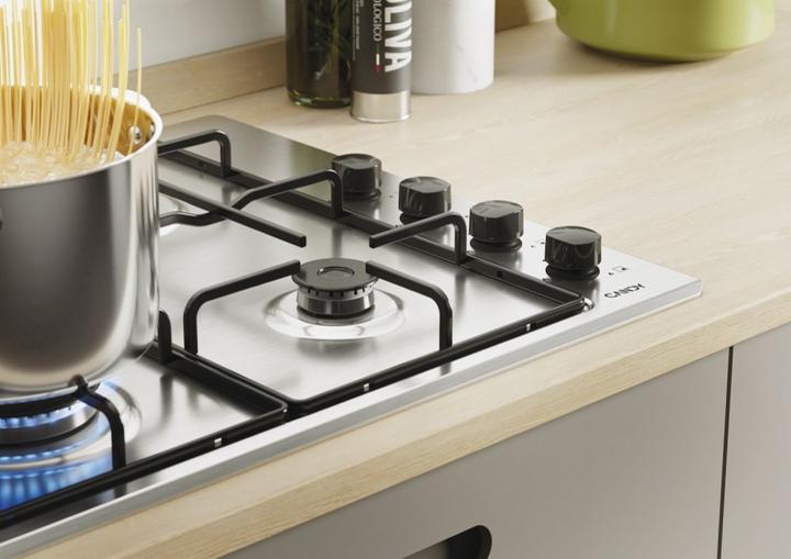 Actual product image Candy Smart CHW6LBX/4U Edelstahl Integriert 60 cm Gaskochfeld 4 Zone(n)