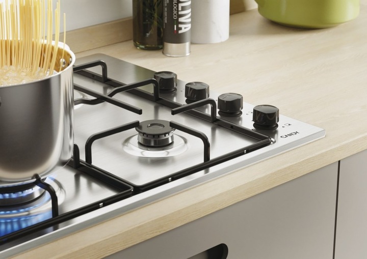 Image du produit Candy Smart CHW6LBX/4U Edelstahl Integriert 60 cm Gaskochfeld 4 Zone(n)