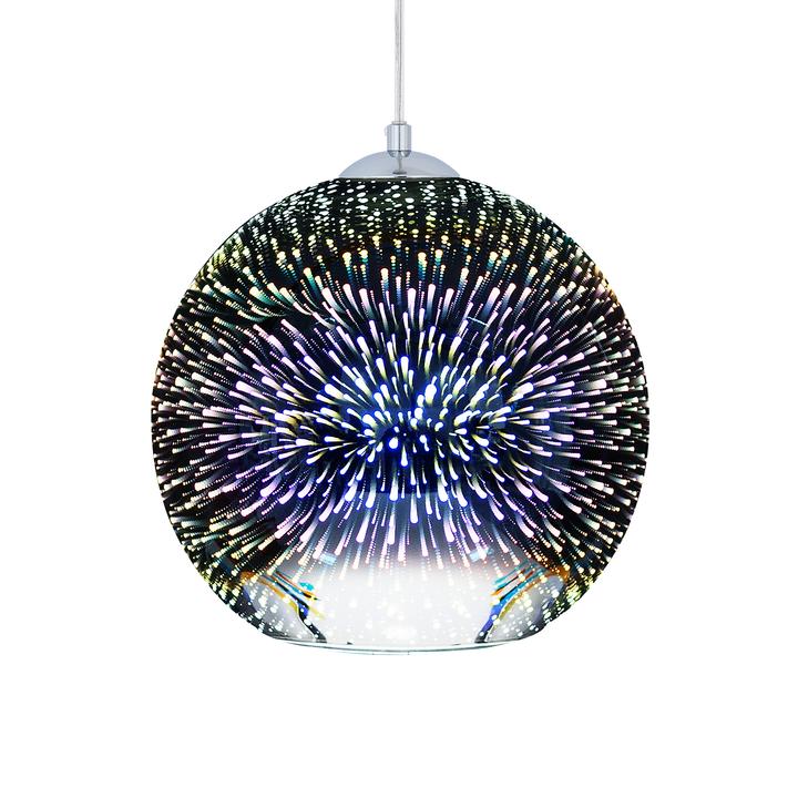 Produktbild Beliani Hängeleuchte Glas silber Kugelform SESSERA (E27)