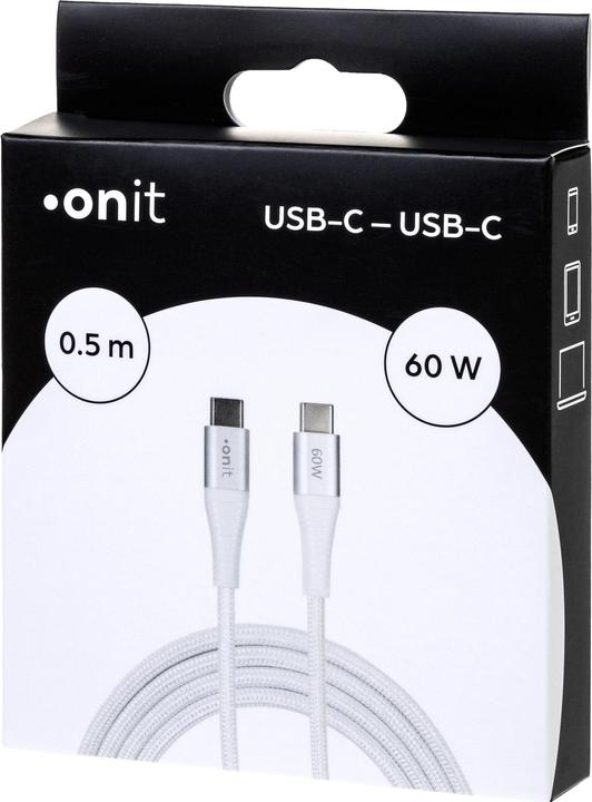Produktbild Onit USB 3.0-Kabel USB C - USB C 0.5 (0.50 m, USB 3.0, 60 W)