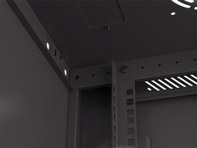 Image du produit Lanberg Nástěnná jednodílná skříň 19", 6U/600x450, (v rozloženém stavu), perforované dveře, černá ( (10.86 HE, Rack 19 pouces)