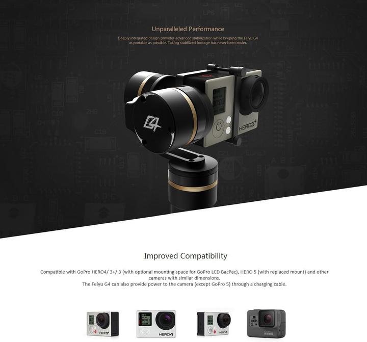 Immagine prodotto FeiYu Tech Stabilizzatore Gimbal 3 Assi per Action Cam con Stabilizzazione Automatica e Ricarica (Action camera)
