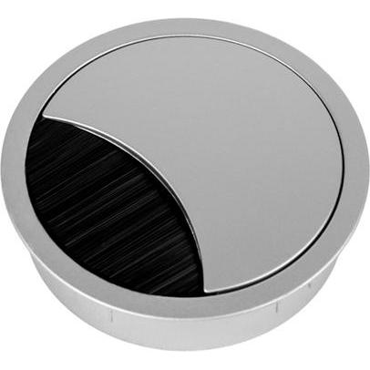 TecLines, Kabelschutz + Kabelführung, TKD002S Tisch Kabeldurchführung rund 80mm, silber