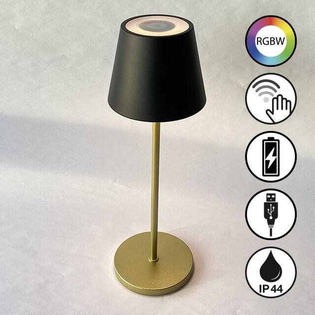 FHL easy, Gartenbeleuchtung, FHL Cosenza 2.0 LED Akku-Aussenleuchte USB 2,2W RGBW steuerbar dimmbar sandschwarz IP44 850...