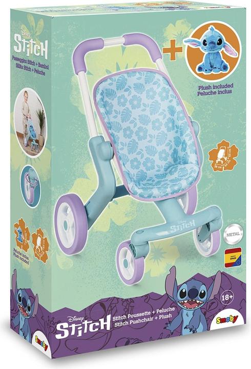 Image du produit Smoby Poussette de poupée Stitch + peluche