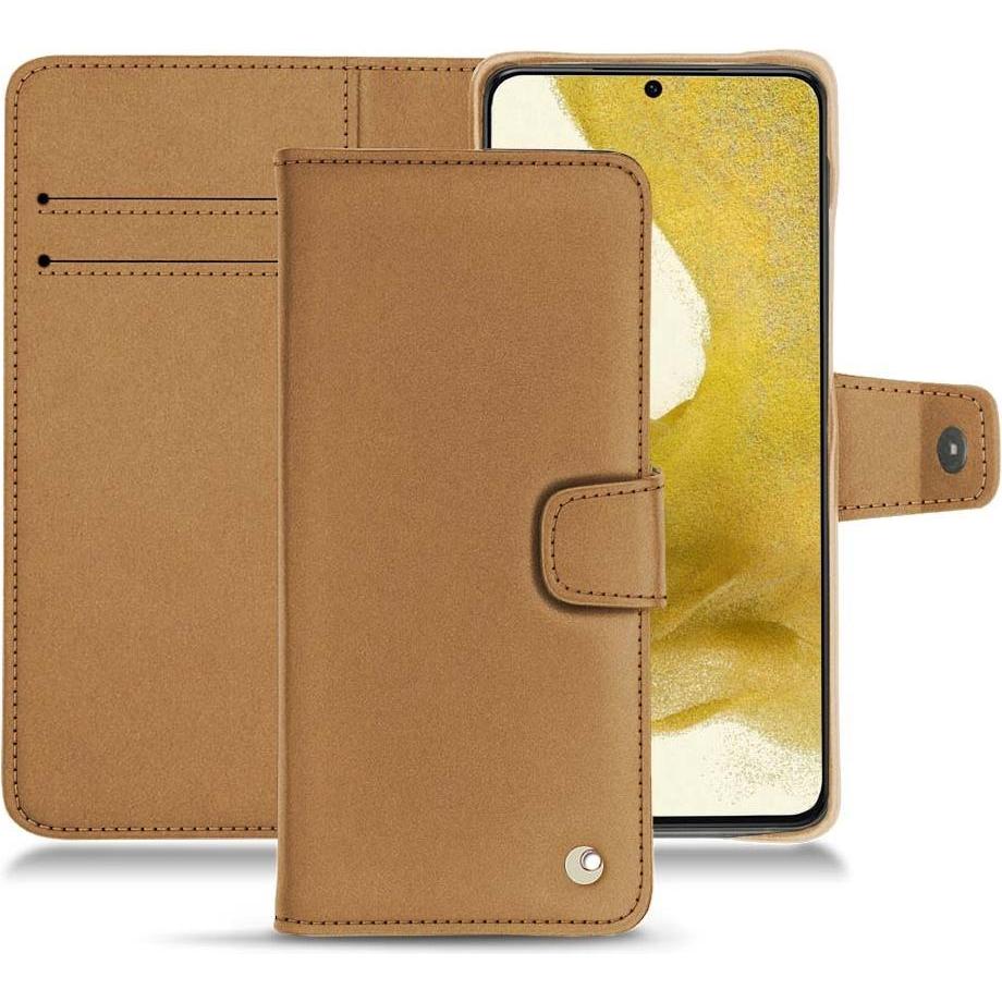 Noreve Lederschutzhülle Wallet (Samsung Galaxy S22), Smartphone Hülle, Beige