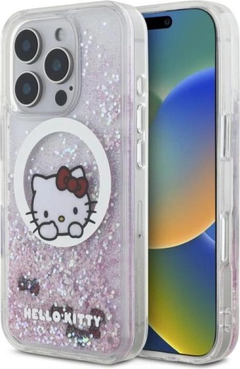 Produktbild Hello Kitty HKHMP16LLSWKH iPhone 16 Pro 6.3" biały/white hardcase Liquid Glitter Sweet Kitty Bows (Apple iPhone 16 Pro)