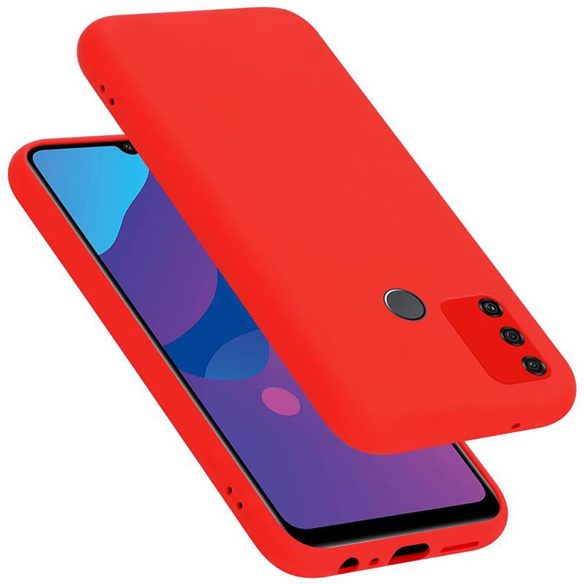 Cadorabo TPU Liquid Silicone Case Cover (Xiaomi Redmi 9A), Smartphone Hülle, Rot