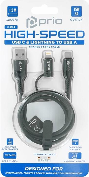 Productafbeelding prio 2in1 (1.20 m, USB 2.0, 15 W)