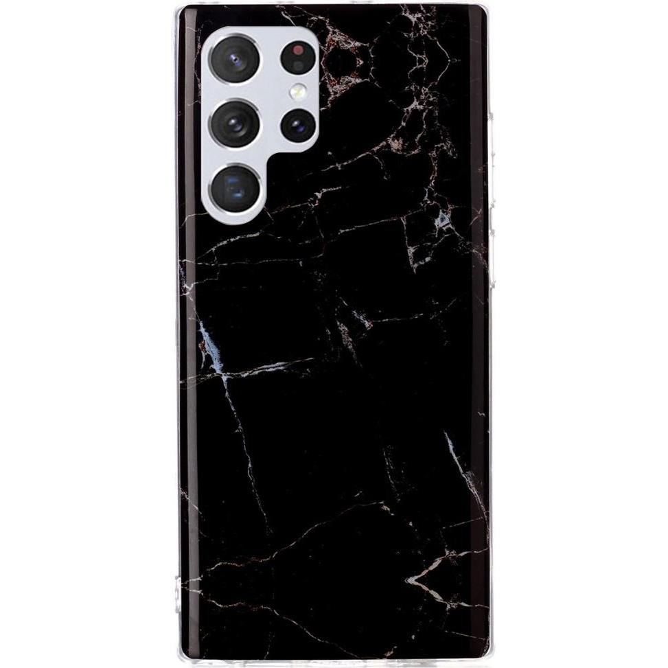 Thumbnail - Cover-Discount Galaxy S22 Ultra - Silikon Gummi Hülle Black Marble (Samsung Galaxy S22 Ultra), Smartphone Hülle, Schwarz