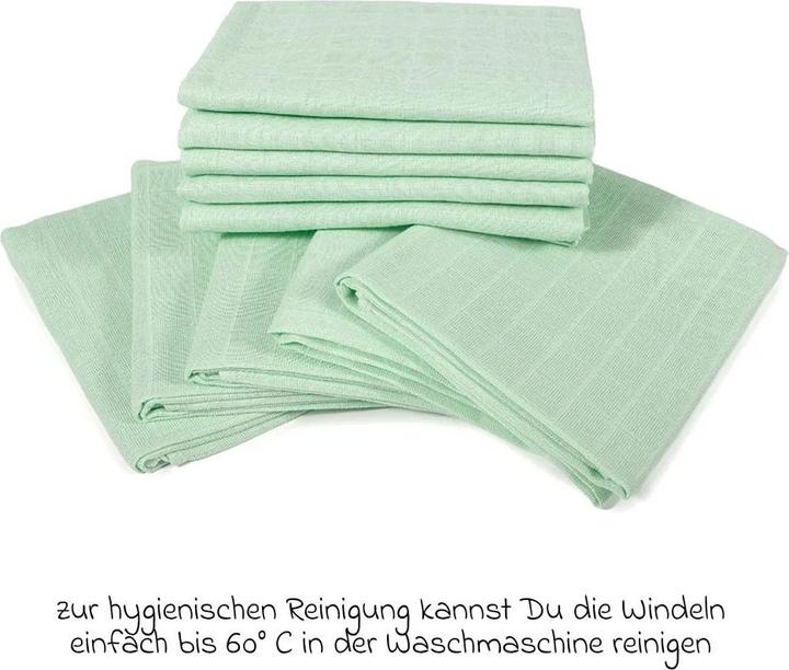 Image du produit Makian Langes en mousseline & Chiffons de gaze Pack de 10 Langes en mousseline 80 x 80 cm - Menthe (80 cm, 80 cm)
